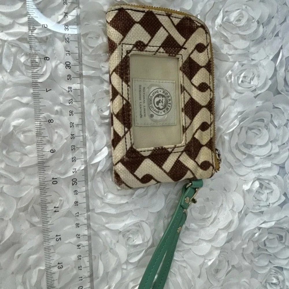 Spartina‎ 449 Wallet Zip Around Wristlet Leather & Linen